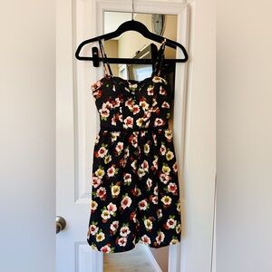 American Eagle Outfitters Black Floral Mini Dress